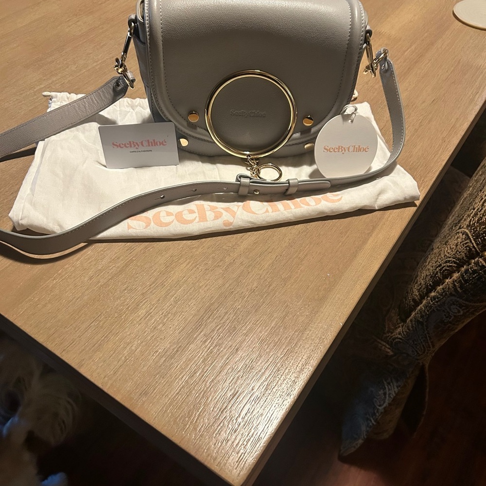 See By Chloe Mara Gray Crossbody Bag with Sleek Design